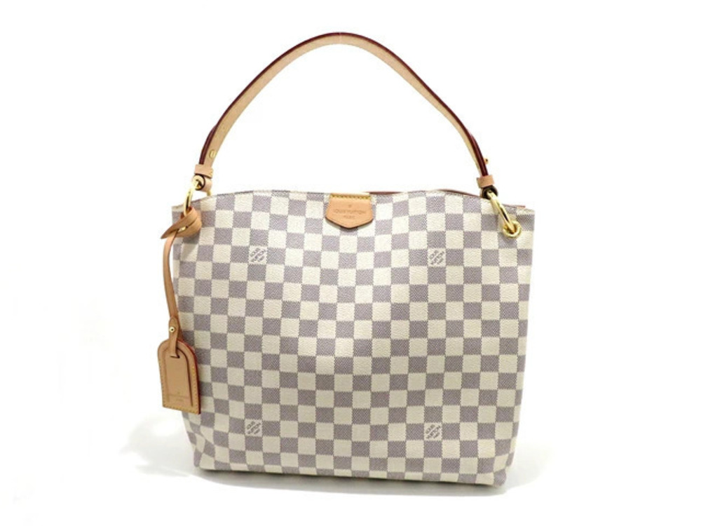 LOUIS VUITTON Graceful Tote Bag Damier Azur White